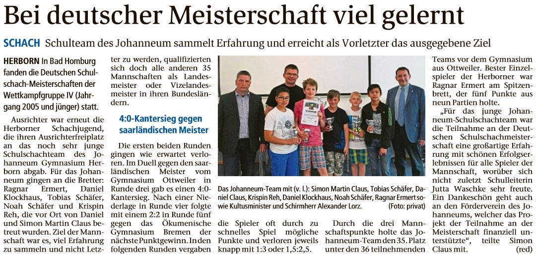 Bei deutscher Meisterschaft viel gelernt Dill Zeitung vom 17.05.2018