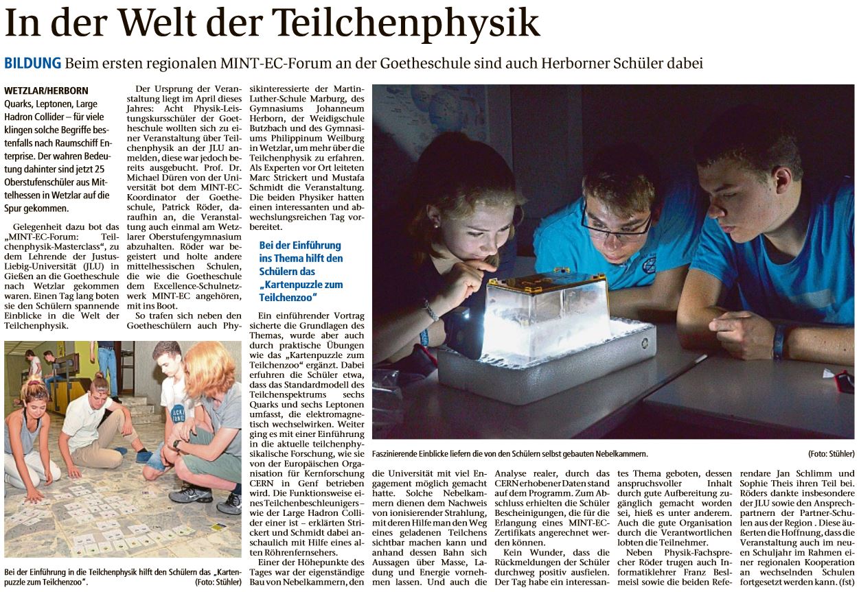 In der Welt der Teilchenphysik Dill Zeitung vom 19.06.2018